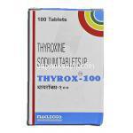 チロックス-100 Thyrox-100, レボチロキシン/チラーヂンS ジェネリック, チロキシン, 100mcg 箱