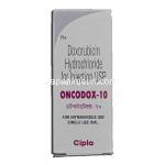 オンコドックス10 Oncodox-10, ドキシル ジェネリック, ドキソルビシン 10mg 注射バイアル (Cipla) 箱