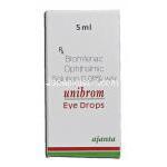ユニブロム Unibrom Eye Drops, ブロナック ジェネリック, 点眼薬 箱