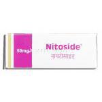 ニトサイド Nitoside, ニトプロ持続静注液, ニトロプルシドナトリウム, 50mg 注射 箱側面