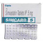 シムカード5 Simcard 5, リポバス ジェネリック, シンバスタチン 5mg, 錠