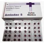 アムロダック Amlodac, ベジル酸アムロジピン 5mg 錠 (Zydus Medica)