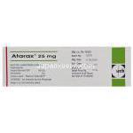 アタラックス, 塩酸ヒドロキシジン 25 mg 錠 (UCB) 箱 情報
