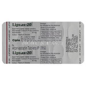 リプバス, アトルバスタチン 20 mg