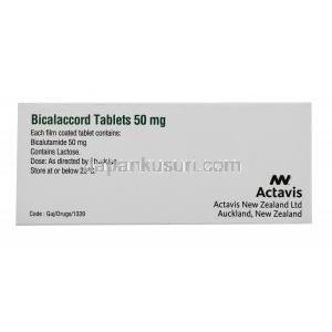 バイカラックコード,カソデックス ジェネリック, ビカルタミド 50mg 28錠 箱(成分、服用量