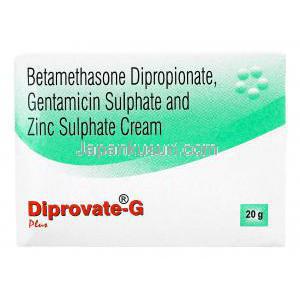 ディプロベート G プラス クリーム, ベタメタゾン/ ゲンタマイシン/ 亜鉛硫酸塩 箱