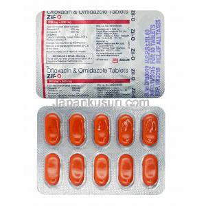 ジル O (オフロキサシン/ オルニダゾール) 錠剤