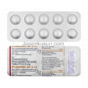 プラミロール (プラミペキソール) 3.15mg 錠剤