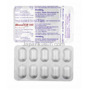リチャー CR (鉄/ 葉酸) 100mg 錠剤