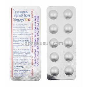 ロセーブ D (ロスバスタチン/ ビタミンD3) 5mg 錠剤
