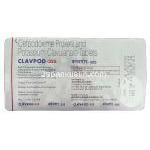 セフポドキシムプロキセチル / クラブランカリウム配合, Clavpod,  200MG / 125MG 錠 (Alkem) 包装裏面