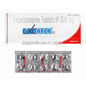 オクスカゾ (オクスカルバゼピン) 300mg 箱、錠剤