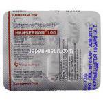 ハンセプラン Hansepran, クロファジミン 100ｍｇg カプセル (Sarabhai Piramal) 包装