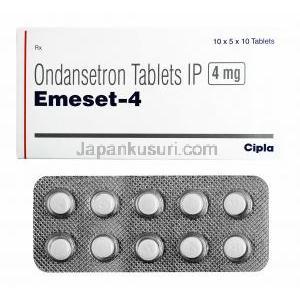 エメセット, オンダンセトロン 4mg, 箱, 錠剤