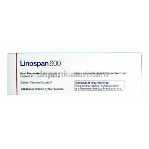 リネゾリド (ザイボックス ジェネリック),  リノスパン LINOSPAN  600mg 錠 (Cipla) 成分
