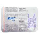 ミノサイクリン塩酸塩（ミノシンジェネリック）, Minoz, 100mg 錠 (Ranbaxy) 包装裏面