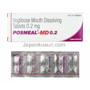 ポスミール MD (ボグリボース) 0.2mg 箱、錠剤