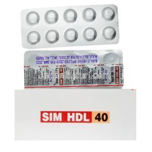 シム HDL, シンバスタチン 20mg, 箱, シート