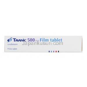 タバニック (レボフロキサシン) 500mg 箱側面