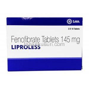 リプロレス, フェノフィブラート, 145 mg 30 錠 , 箱表面