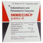 インドメタシン / アセトアミンフェン, Inmecin-P,  25MG/ 325MG カプセル (E.M. Pharma) 成分