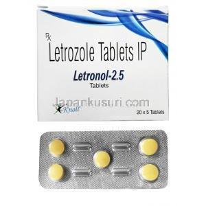 レトロノール,レトロゾール 2.5mg, 5錠, 製造元：Knoll Pharmaceuticals Ltd, 箱, シート