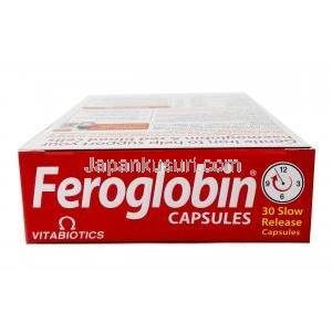 フェログロビン,マルチビタミン各種, 30カプセル, 製造元：Vitabotics, 箱上面