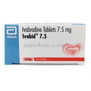 イバビッド,イバブラジン 7.5 mg, 製造元：Abbott Healthcare, 箱上面