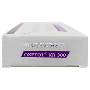 オクセトル XR 300, オクスカルバゼピン 300 mg, 製造元：Sun Pharmaceutical Industries Ltd, 箱側面