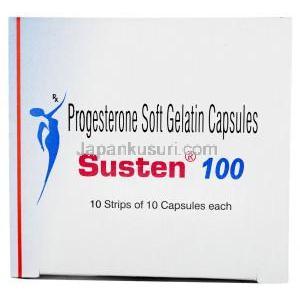 サステン, 微粉化天然プロゲステロン 100mg カプセル裏面