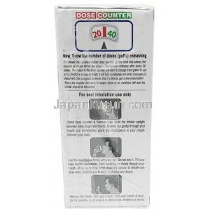 ホルグリン インヘラー, ホルモテロール 4.8mcg/ グリコピロニウム 9mcg, Iインヘラー 120MDI, 製造元：Zydus Cadila, 箱情報, 使用方法