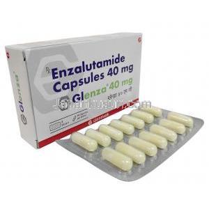 グレンザ, エンザルタミド 40 mg, 製造元：Glenmark Pharma, 箱, シート