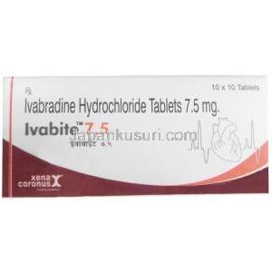 イババイト 7.5,イバブラジン 7.5 mg, 製造元：Xena Coronus Health Care Pvt Ltd, 箱表面