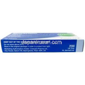 クレッセントファーマ製シンバスタチン,シンバスタチン 40mg, 製造元：Crescent Pharma, 箱情報, 保管方法