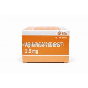 アピキサバン 2.5mg 100錠, エリキュース ジェネリック(SAVA), 箱側面