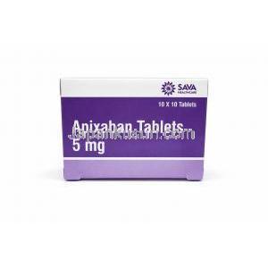 アピキサバン 5mg 100錠, エリキュース ジェネリック (SAVA), 箱側面