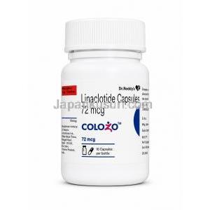 Colozo, Linaclotide 72 mcg,Dr.Reddy’s, Bottle front view