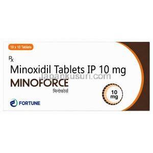 ミノフォース, ミノキシジル 10 mg, パッケージ正面