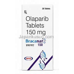 ブラカナット 150, オラパリブ 150mg, 30錠, 製造元：Natco Pharma, 箱表面