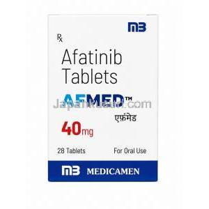 Afmed 40mg, Afatinib 40mg,Medicamen Biotech Ltd, Box front view