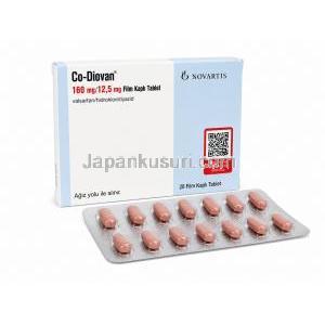 コディオバン, バルサルタン 160mg / ヒドロクロロチアジド 12.5mg, 製造元：Novartis, 箱, シート