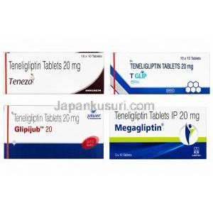 テネザ, テネリグリプチン 20mg, 錠剤, 箱表面, シート情報