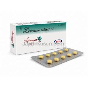 レトロナット, レトロゾール 錠剤 2.5 mg, 箱とPTPシート
