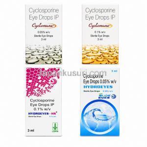 シクロミューン Cyclomune, シクロスポリン, Iflo, 0.05% 3ML 点眼薬 (Ajanta pharma)