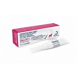 オスルニア 犬用点耳用ジェル, テルビナフィン 10 mg/ フロルフェニコール 10 mg/ 酢酸ベタメタゾン 1mg, 箱とチューブ