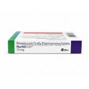 ナルティーク ODT, リメゲパント 75 mg, 製造元: ファイザー, 箱上面