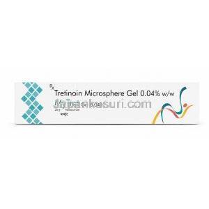 マイトレット,トレチノイン 微粒子, 0.1%,ジェル 15g, 製造元：Grace Derma Healthcare, 箱, チューブ表面