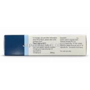 ダラシン C, クリンダマイシン 300 mg カプセル, 箱側面