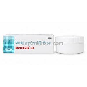 ベノクイン 40 クリーム, モノベンゾン 40%,クリーム 100g, 製造元：Mac Remedies, 箱, クリームコンテナ
