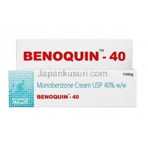 ベノクイン 40 クリーム, モノベンゾン 40%,クリーム 100g, 製造元：Mac Remedies, 箱表面